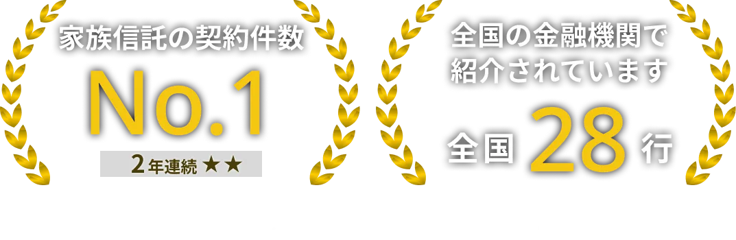 家族信託の契約件数2年連続ナンバーワン（※ 2023年11月期調査（同年11月3日～11月21日実施）に続き2年連続 調査機関：日本マーケティングリサーチ機構）